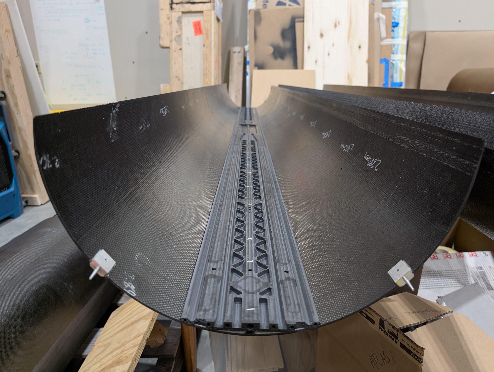 Large lightweight composite support structure developed for silicon detector instrumentation